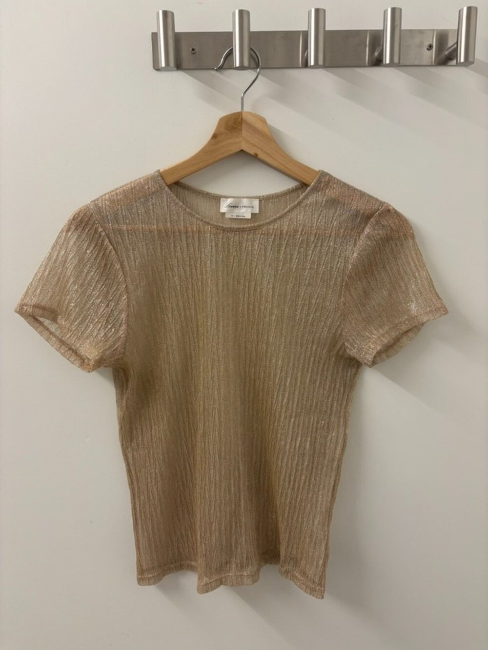 Lovers + Friends sparkly sheer top in blush